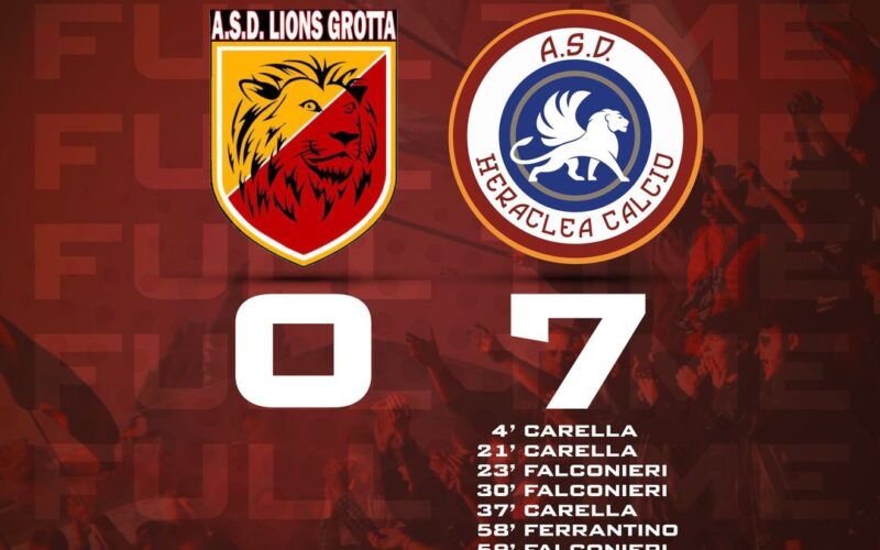 Lions Grotta-Heraclea  0-7 Non c’è storia